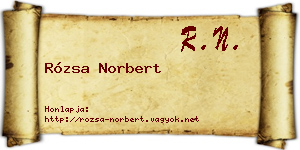Rózsa Norbert névjegykártya