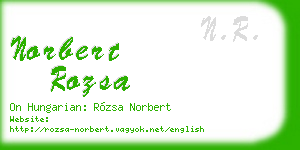 norbert rozsa business card