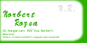 norbert rozsa business card